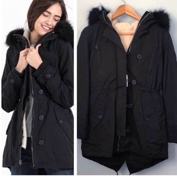 GAP Jackets & Blazers - GAP 2-In-1 Hooded Parka Winter Coat Black NWT